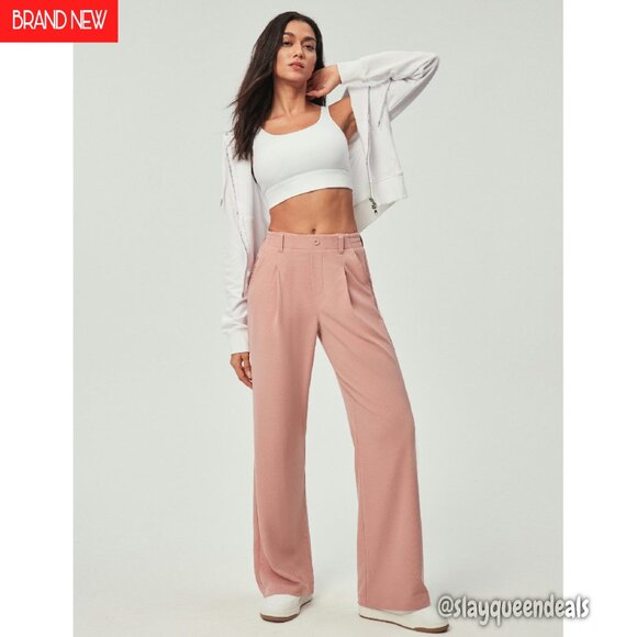 Wide Leg Work Pants Stretchy Pull-On Business Casual Slacks Trousers - Picture 8 of 8